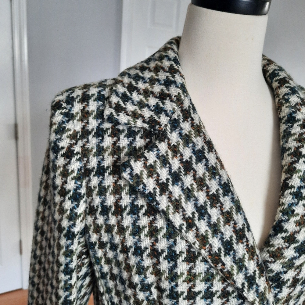 Vintage Houndstooth Pattern Fitted Jacket - image 5